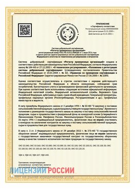 Приложение к сертификату для ИП Северск Сертификат СТО 03.080.02033720.1-2020